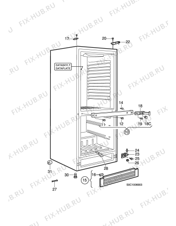 Взрыв-схема холодильника Electrolux ER9098BSAN - Схема узла C10 Cabinet